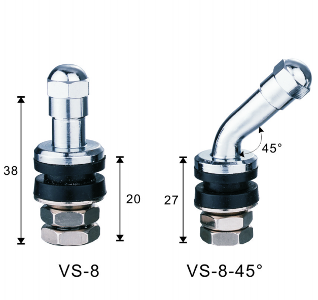 Flush Mount Motorcycle tubeless tire valve VS-8 PVR30